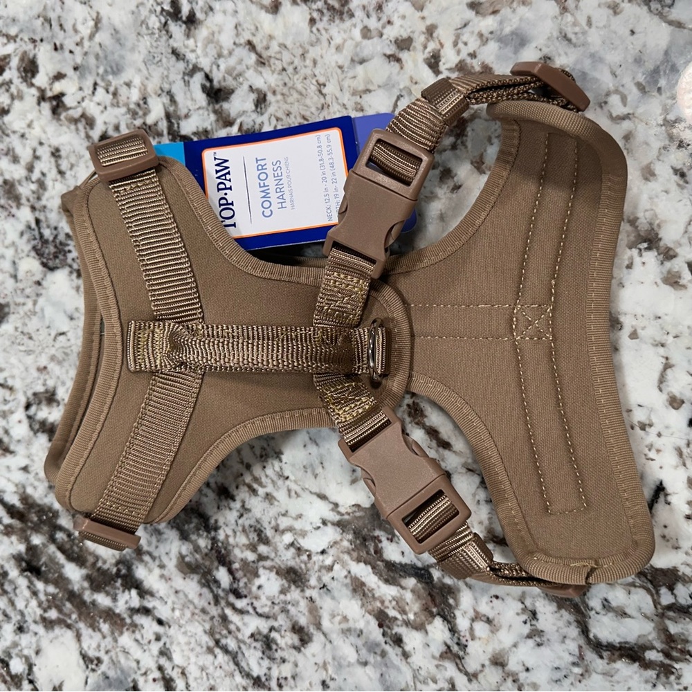 NEW Top Paw Comfort Dog Harness in Tan